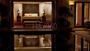Intérieur de villa et atmosphère de nuit